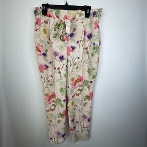 Express Multicolor Floral High Rise Ankle Pants size medium